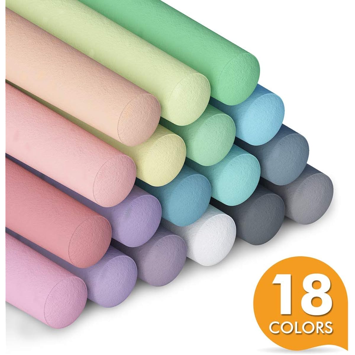 Feela Sidewalk Chalk 162 Pack 18 Colors Sidewalk Chalk Set for Kids Jumbo Chalk Bulk Great for Kids Adults Families Sidewalks Walls School Driveways Chalkboards Streets Playgrounds