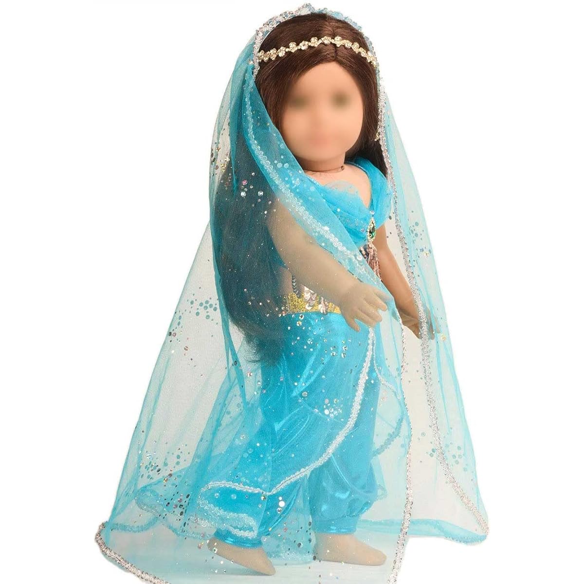 Sweet Dolly Doll Outfit Princess Jasmine Costume for 18 inch American Girl Doll