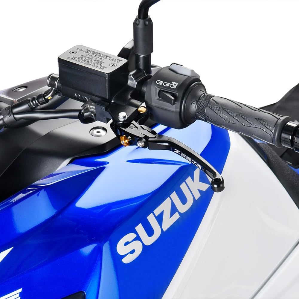 ZETA RACING Pilot Lever Clutch Black Hayabusa, Bandit, GSX1400, GS1200SS, V-Strom 1050DE...etc. Foldable High Strength Aluminum Alloy Lever Position Adjustment (Approx. 20 Levels) Automatic Lever Return System Dirtfreak ZS61-2425