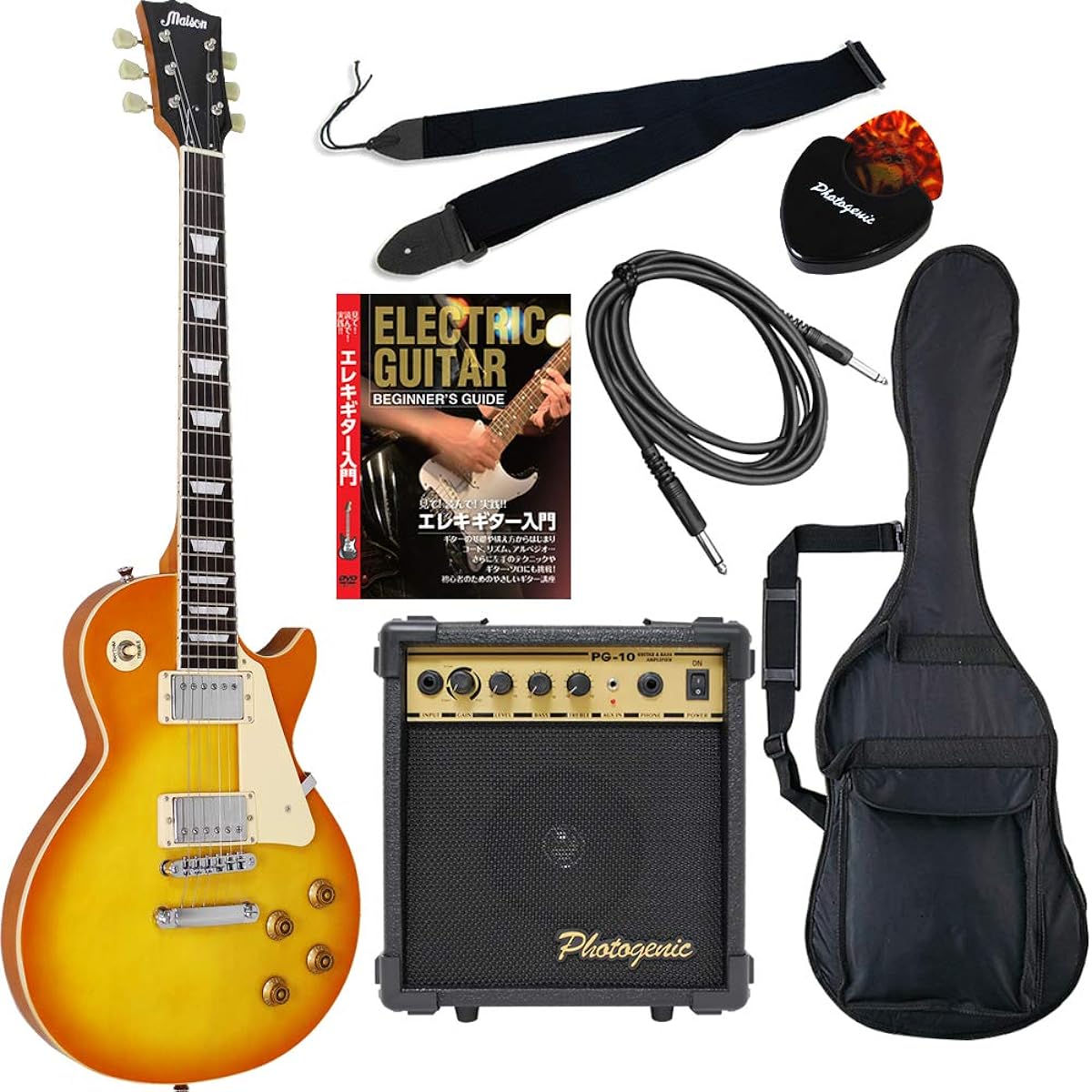 Maison Electric Guitar Les Paul Type Sakura Musical Instruments Original LP-28/HB Beginner 7-piece Set