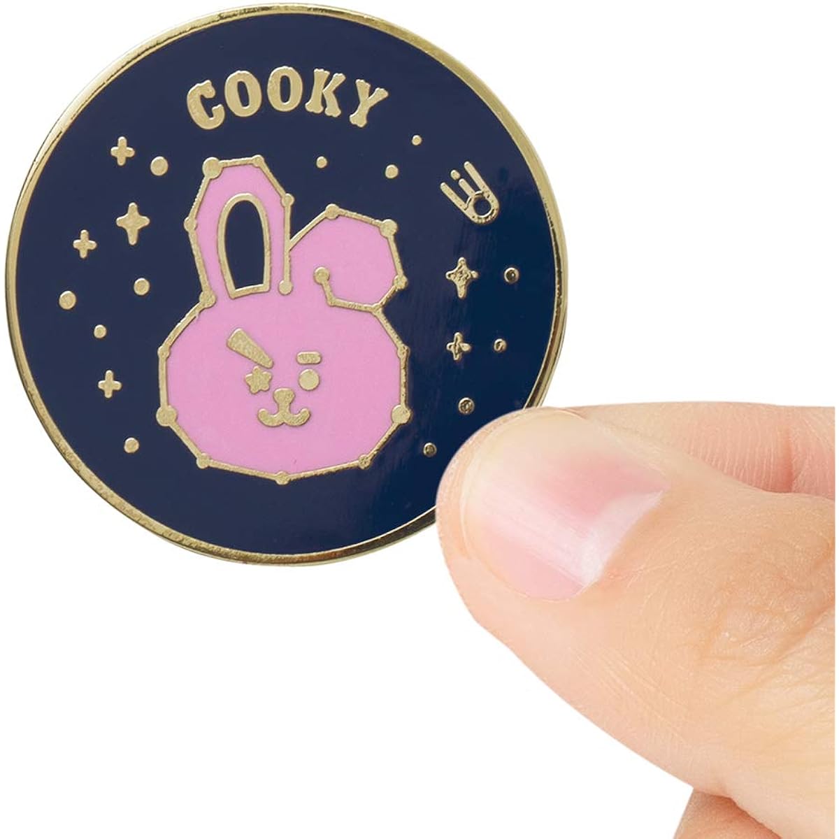 BT21 Universtar Collection Cookie Character Enamel Lapel Pin Fashion Brooch Badge for Backpack Navy/Pink