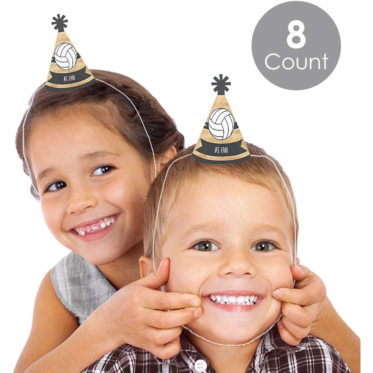 Bump, Set, Spike - Volleyball - Mini Cone Baby Shower or Birthday Party Hats - Small Little Party Hats - Set of 10