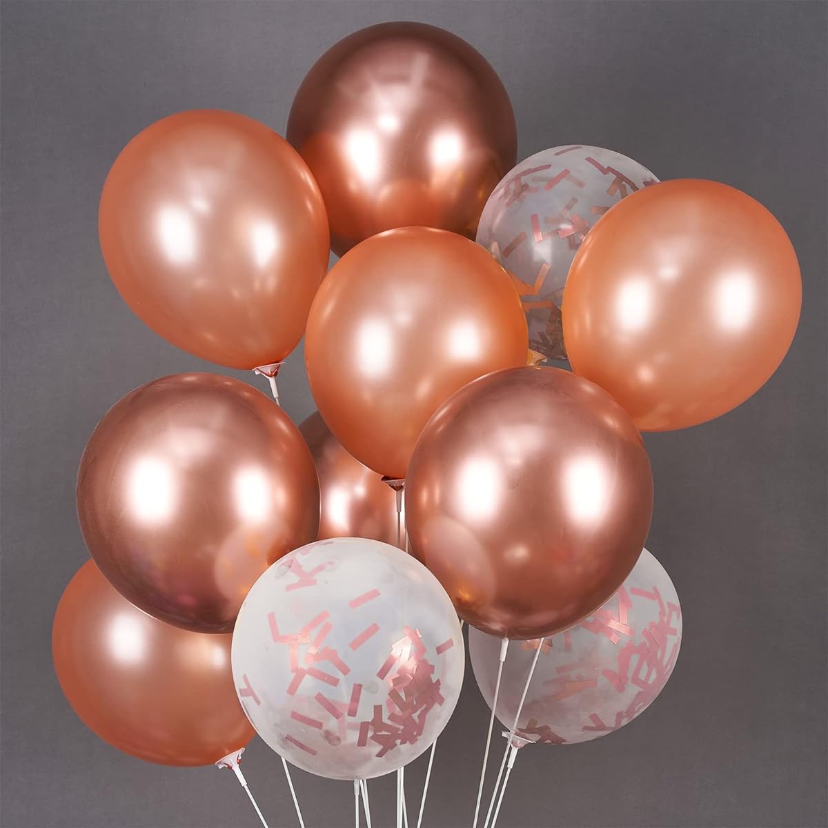 PartyWoo Rose Gold Confetti Balloons 70pcs 9271