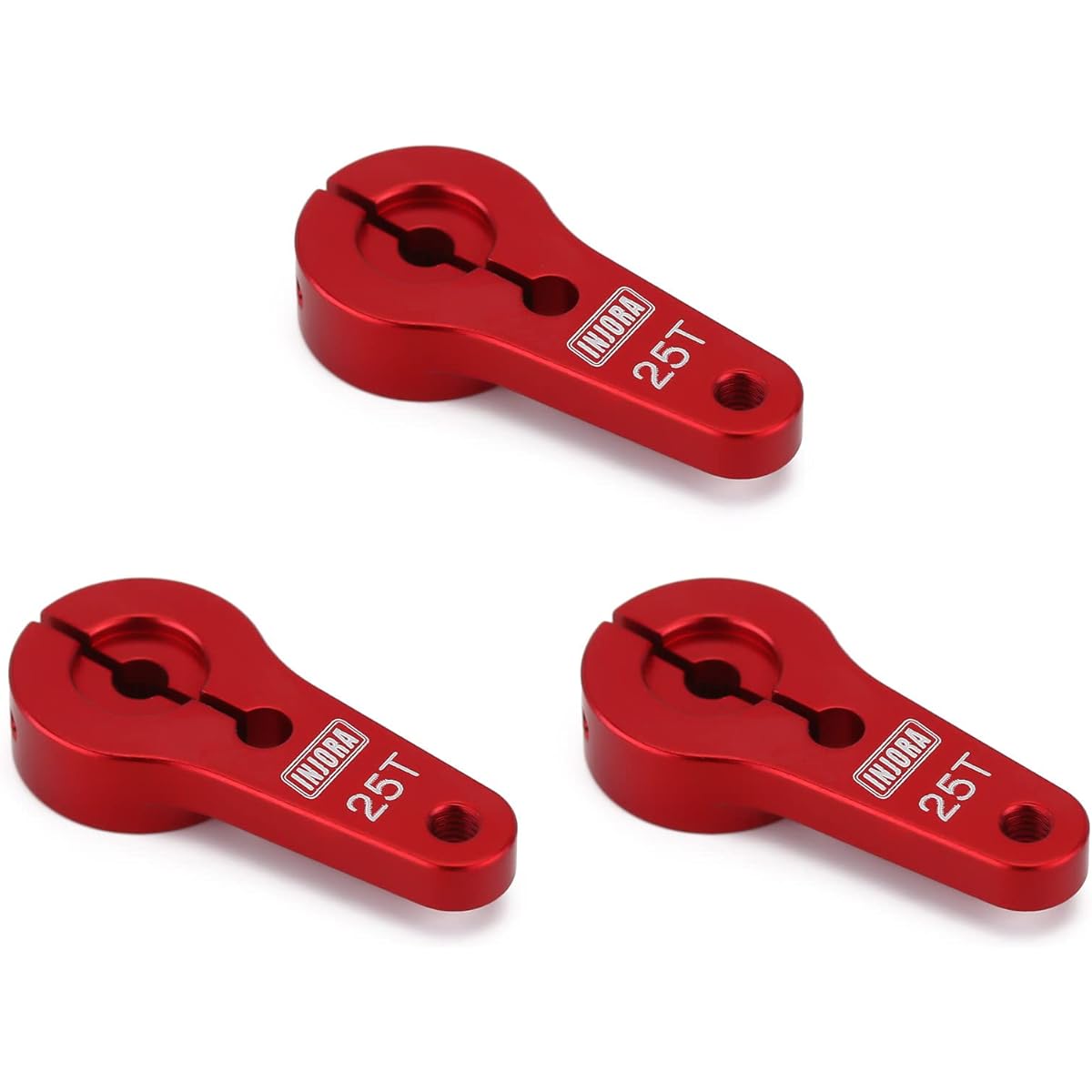 INJORA RC Servo Horn 25T Metal Tooth Steering Servo Arm for 1/10 RC Car Model Truck, 3 Pack