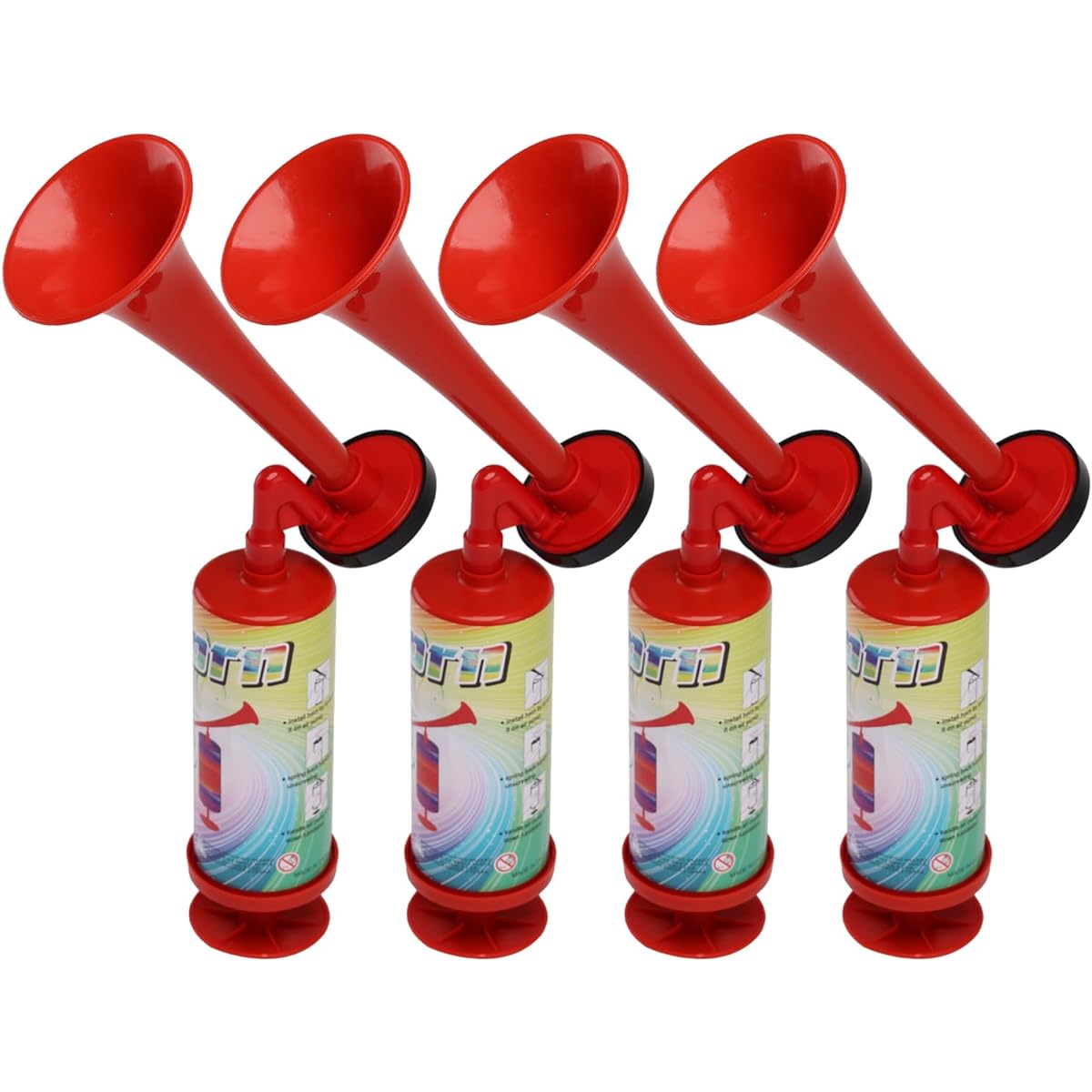 AOLIHAN Fog Hoa Air Horn Boat Beer Horn Dog Horn Party Air Horn Sports Marine Signal Safety Horn Handheld Pump Air Horn (ABS Large Handheld Horn 4 Pieces)