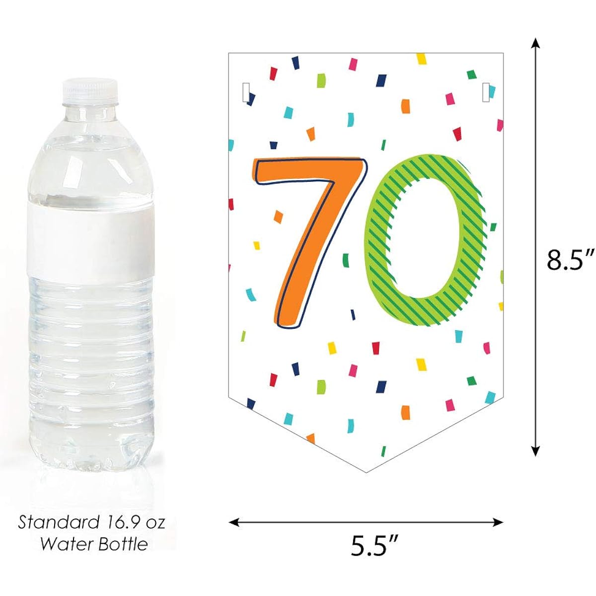 Big Dot of Happiness 70th Birthday - Cheerful Happy Birthday - Colorful Seventies Birthday Party Banner - Birthday Party Decorations - Happy Birthday