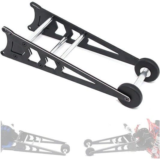 AMOGOT Alloy Adjustable Tail Wheel Head Up Rear Wheelie Bar Kit for 1/10 RC Slash 2WD Rustler Bandit
