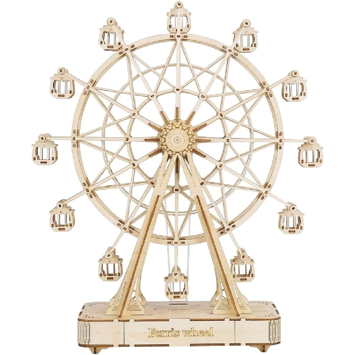 Rolife 3D Wooden Puzzle for Adults Ferris Wheel Music Box Model Assembly Kit for Adults Brain Teaser Assembly Wooden Model Halloween Toys for Adults and Children to Assemble