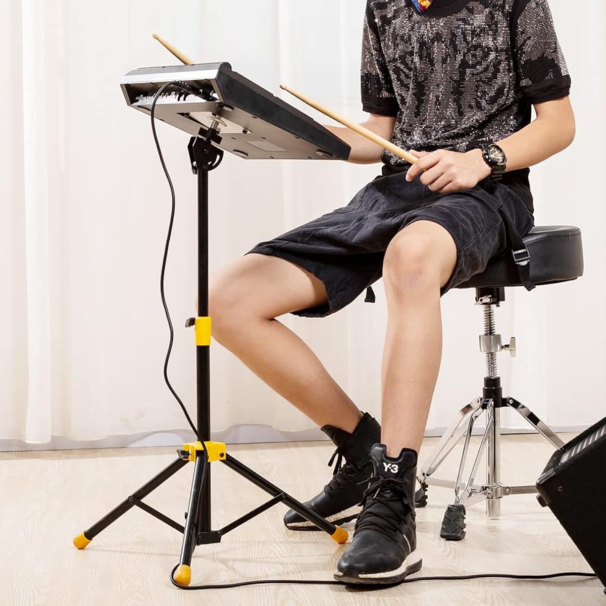 HXW PPS-75 Electronic Mount Stand with Plate for Percussion Instruments Sample Pad/Drum Pad