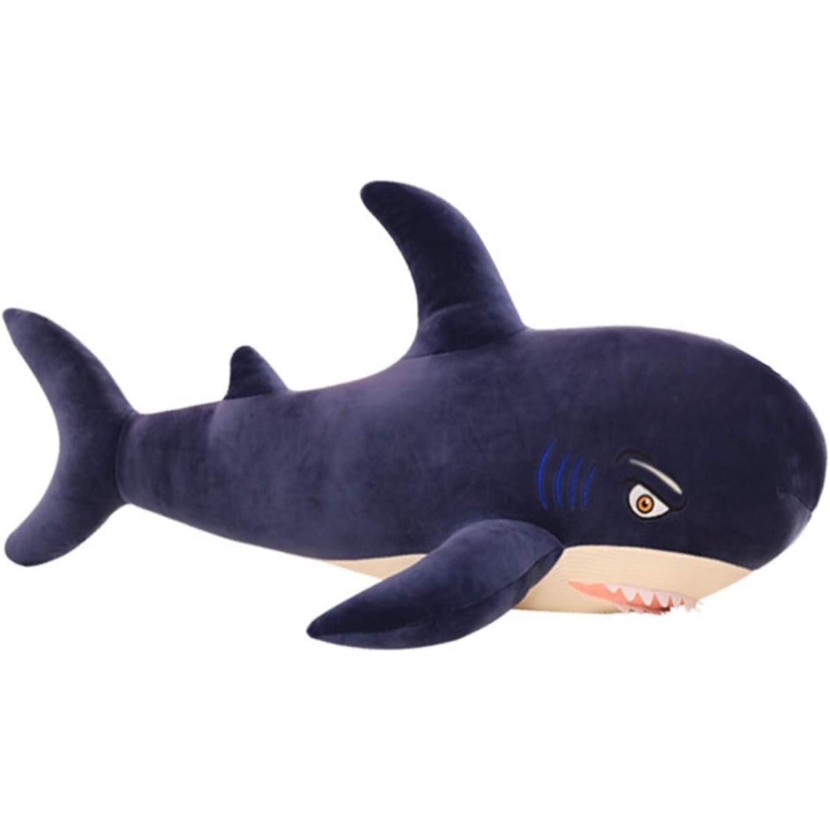 Fluffy Big Shark Plush Toy Blue 100cm Shark Great White Shark Fish Plush Toy Body Pillow Extra Large Cute Fluffy Big Present Gift Blue 01 Girl Boy 130cm Female Male Boyfriend Girlfriend Bed Living Alone