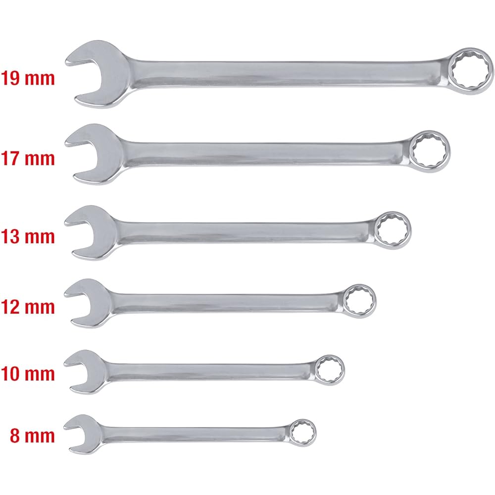 KS TOOLS STAINLESS STEEL Combination spanner set offset 6 pcs 964.0130