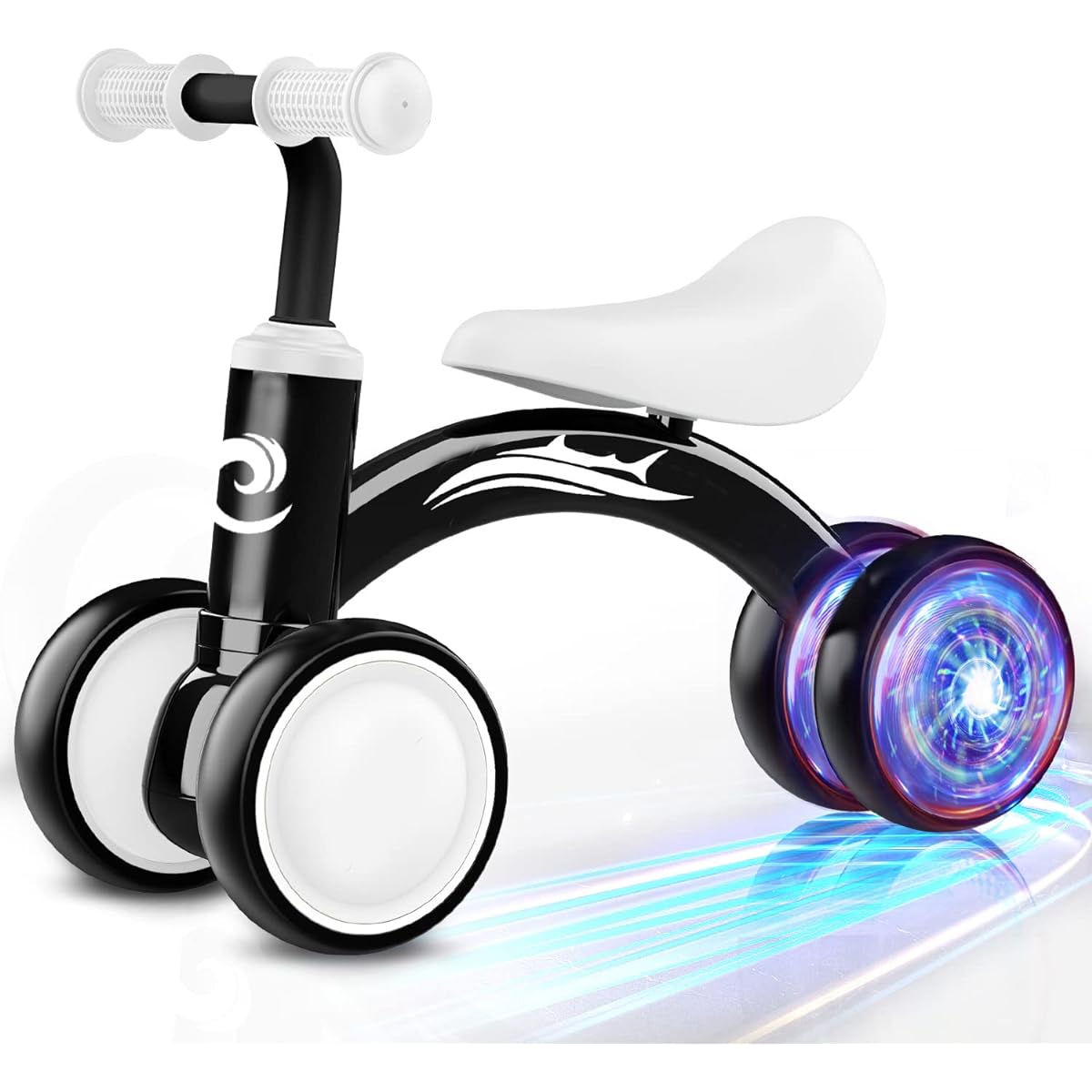 Colorful Lighting Baby Balance Bike Toys Gifts for 1 Year Old Boys, Toddler Balance Bike for 10-36 Months No Pedals, 4 Silent Wheels & Soft Seat, First Ride Toy, 1 Year Old Boy Birthday Gift