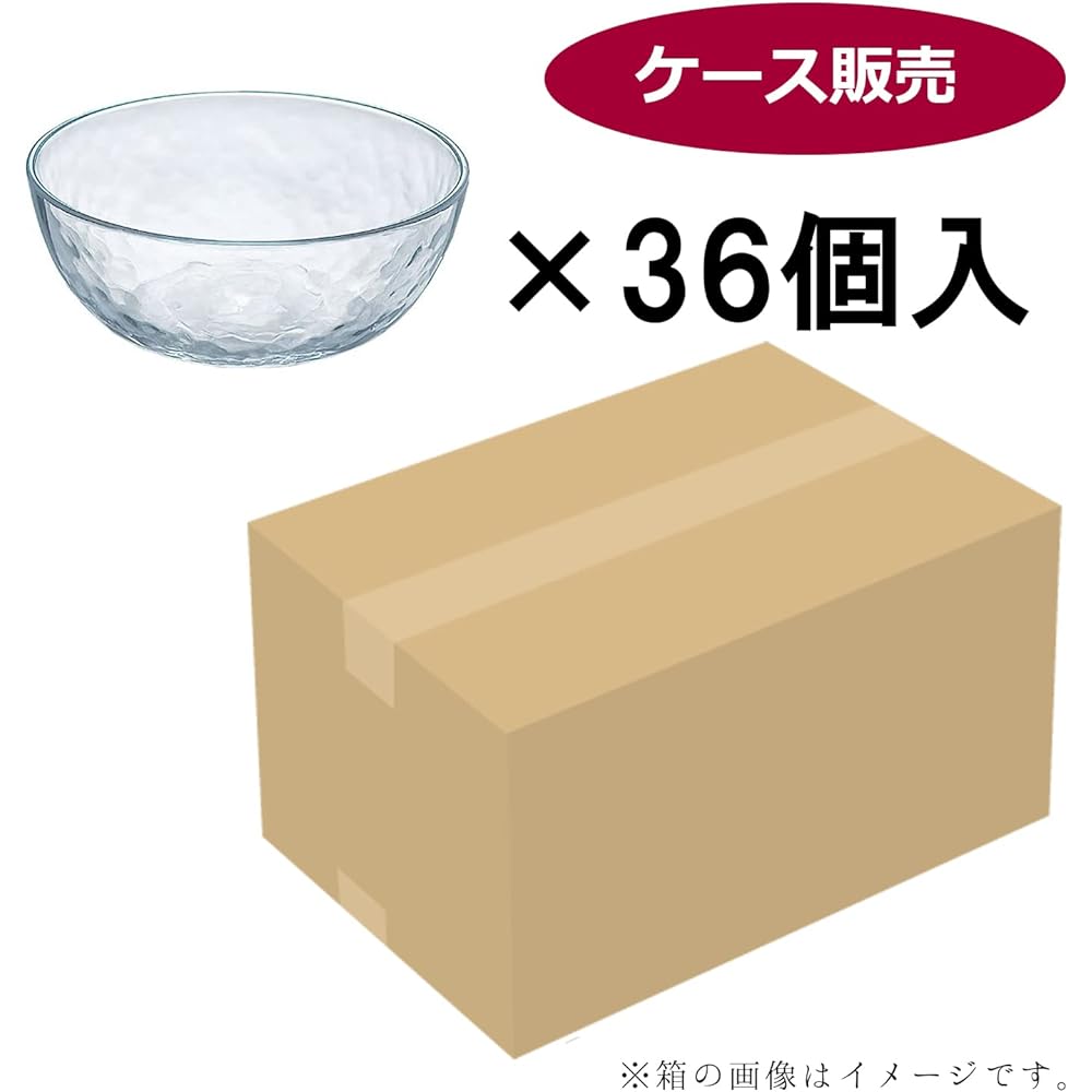 Toyo Sasaki Glass Medium Bowl Glassue Ball 17 Made in Japan Dishwasher Safe (Sold in Case) Clear Approx. φ17.0 x 6.5cm, Maximum Diameter Approx. 17.0cm 36 pieces P-54322-JAN