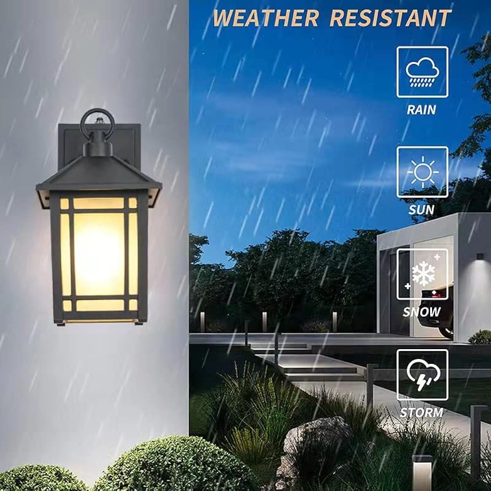 LED Entrance Light, Porch Light, Photosensitive Sensor Light, Dark Sensor, Japanese Style, Outdoor, Rainproof Lighting Equipment, Automatic Night Light, Bracket Light, Wall Lamp, Stylish Outdoor Light, Marine Lamp, Retro Style, Black, Gatepost Light, Ent