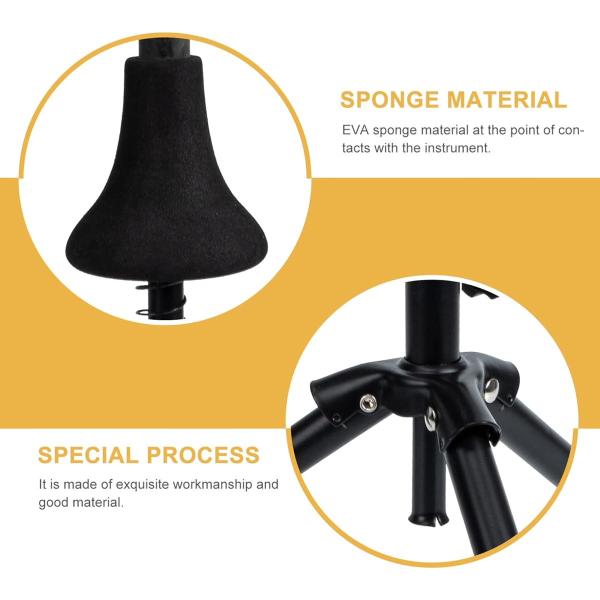 Mikinona Clarinet Instruments Iron Flugelhorn Display Foldable Storage Tripod Professional Musical Instrument Portable Trumpet Trumpet Prop Brass Stand Foldable Display Holder for Horn