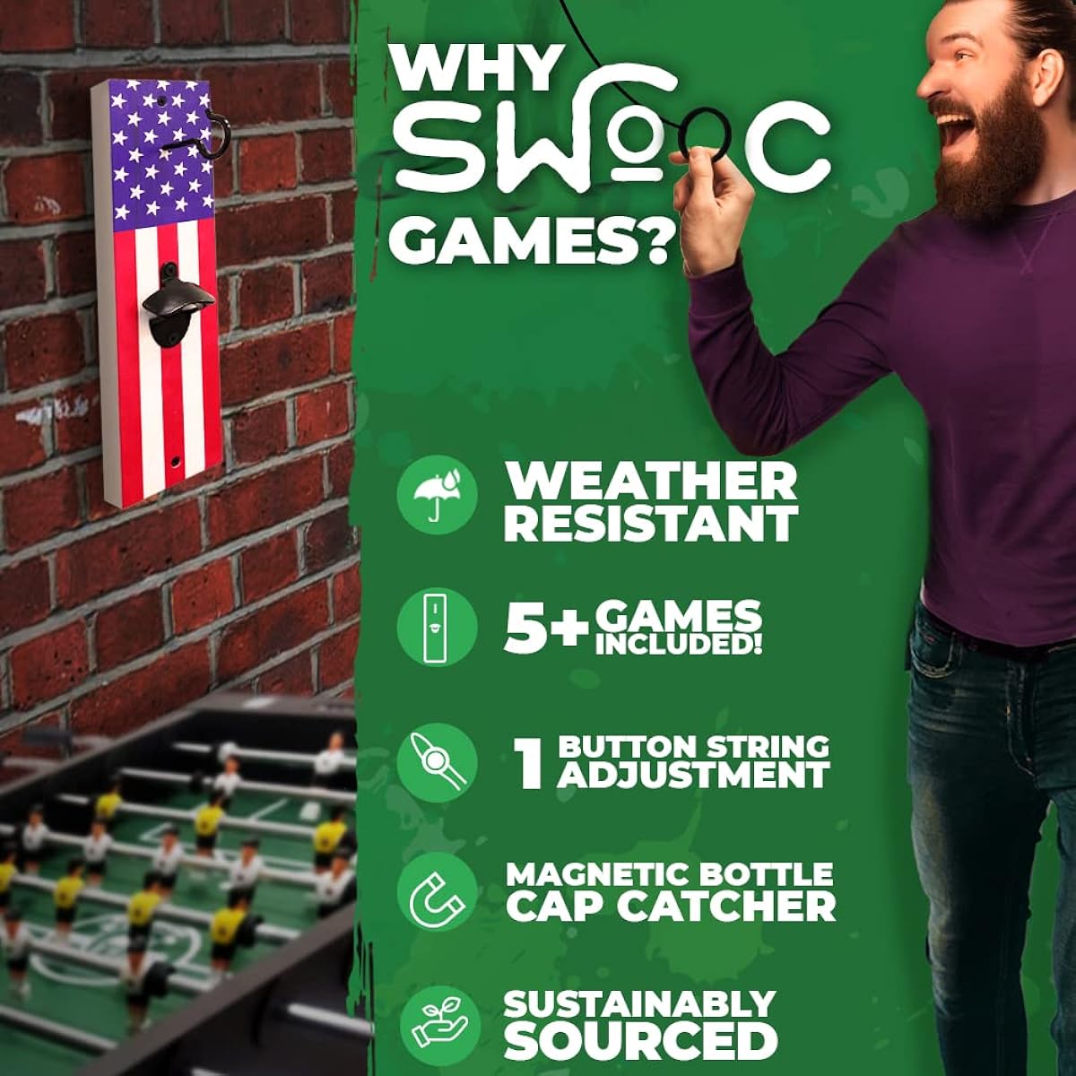 SWOOC Games - Hook & Ring Game American Flag Design