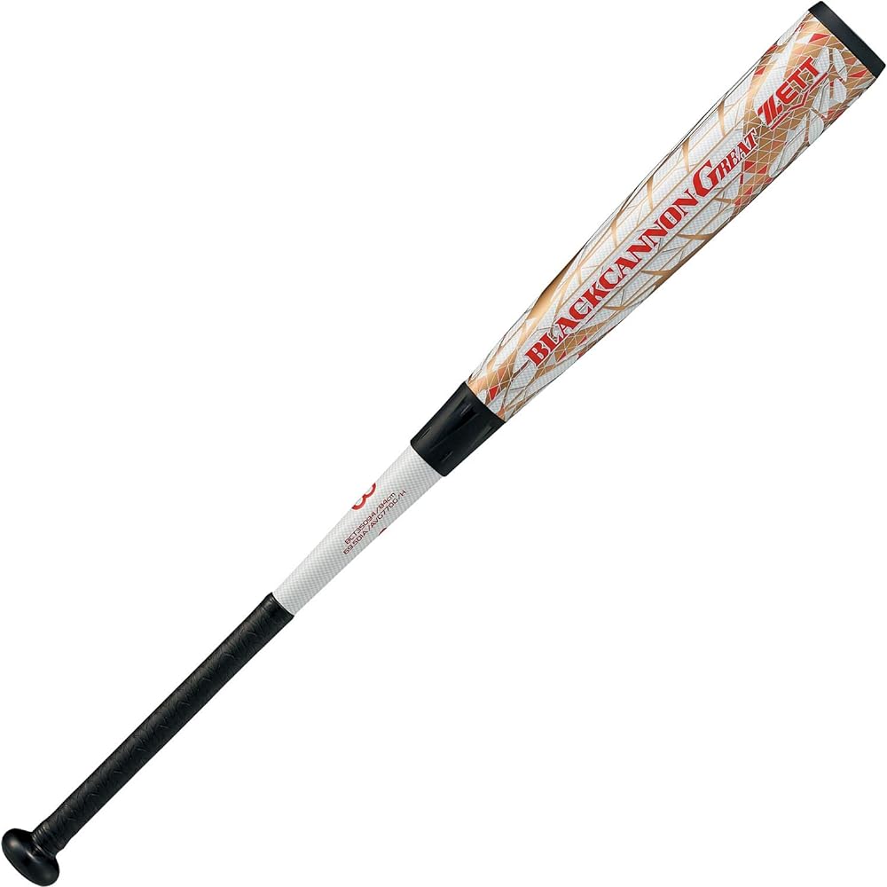 ZETT Soft Baseball Bat Black Cannon GREAT FRP (Carbon) White (1100) Comes with dedicated bat case