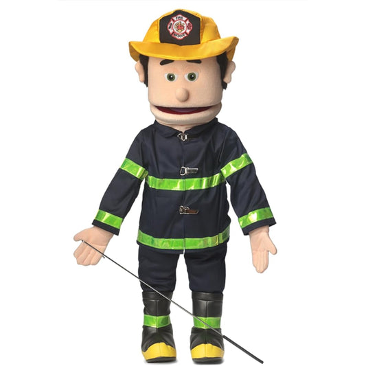25 Fireman, Peach Male, Full Body, Ventriloquist Style Puppet by Silly Puppets