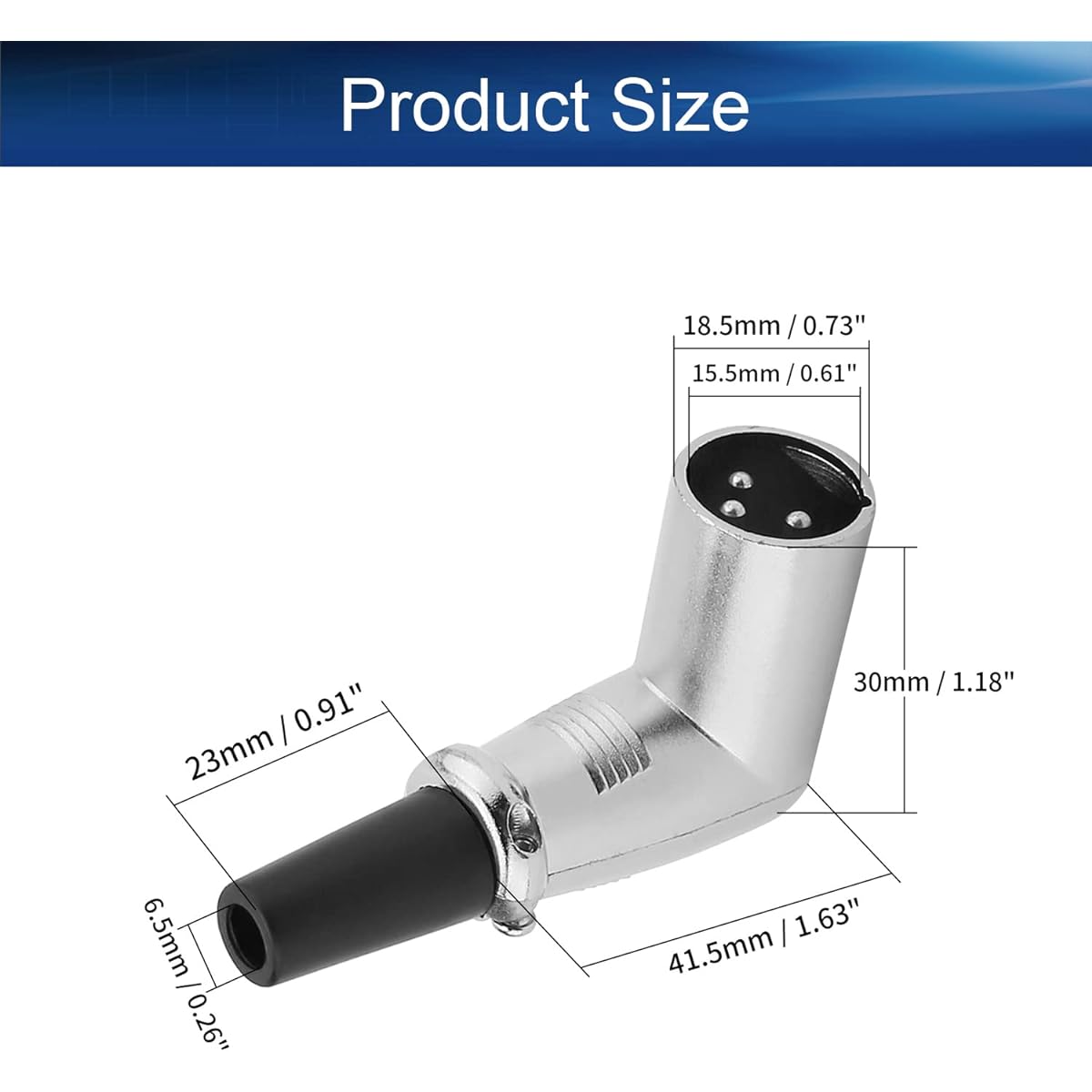 Heyiarbeit Mini XLR Male Converter Adapter Zinc Alloy 3 Pin Converter Recording Studio Video Audio System LY-KN5027 5pcs