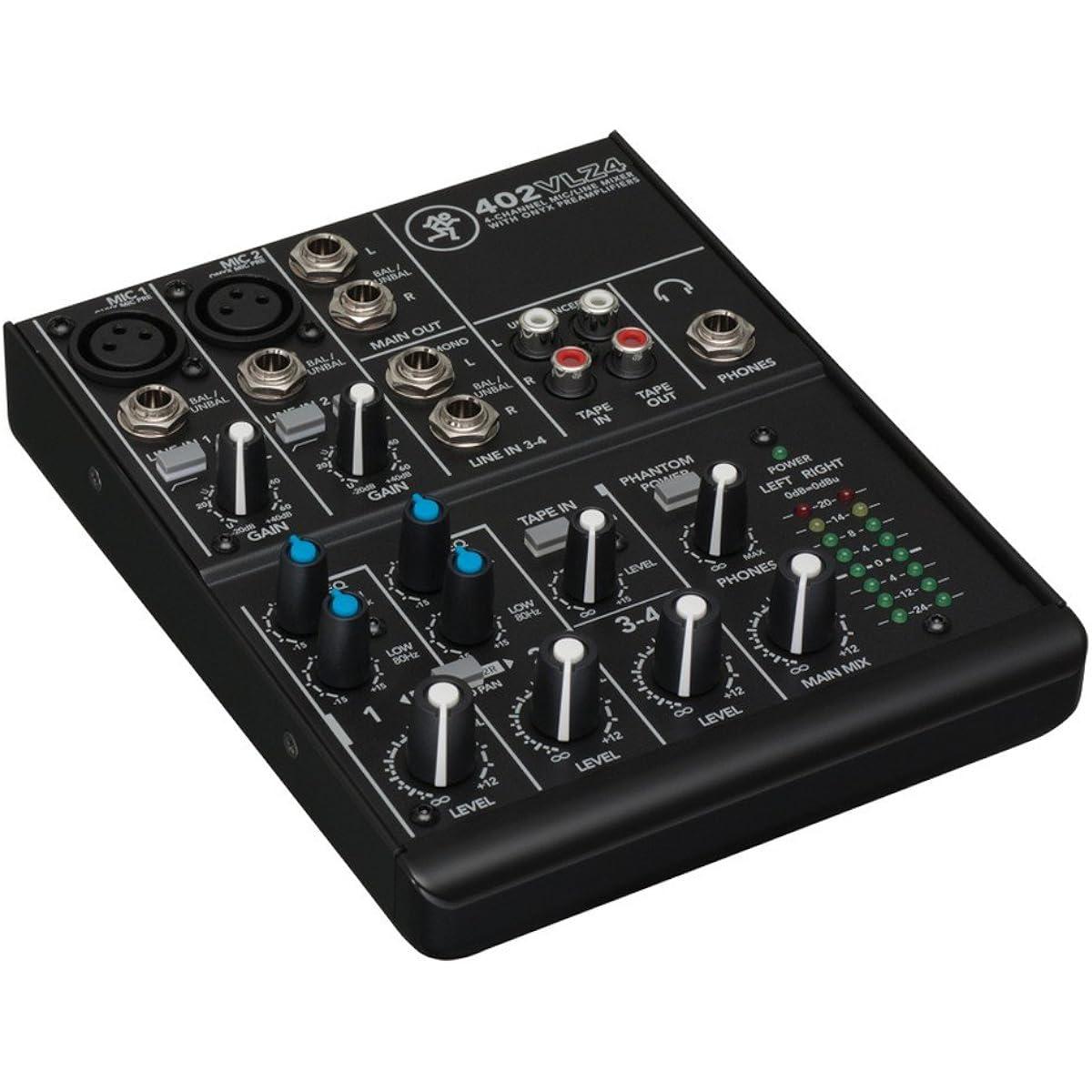 Mackie 402VLZ4 | High Performance VLZ4 Series Phantom Power 4 Channel Analog Mixing Station 402VLZ4 2 Onyx Mic Preamps and 1 Stereo Channel (4 Channels)