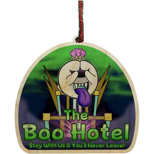 The Boo Hotel Creepy Cute Ghost Game Parody Engraved Wooden Christmas Ornament Gift Seasonal Decor