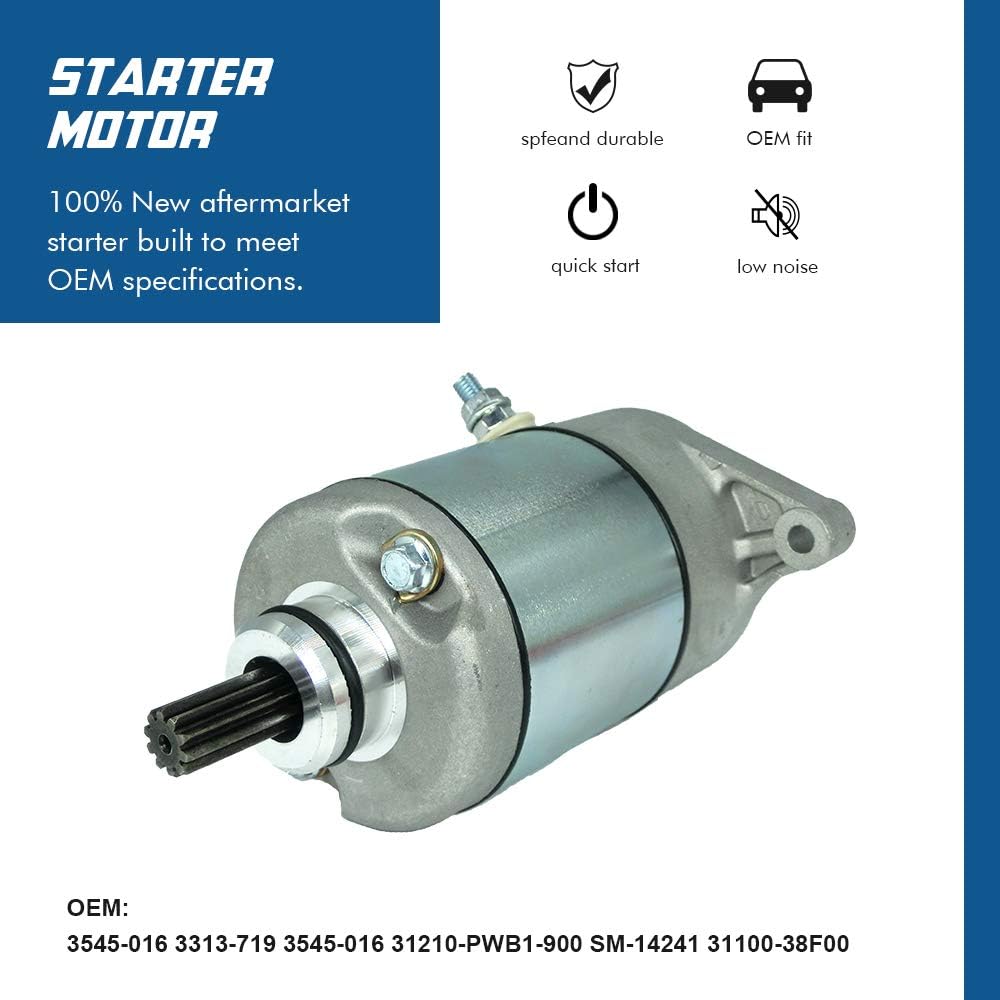 Starter Motor Arctic Cat ATV Suzuki ATV LT-A400 LT-F400 Replacement OE Part Number 3545-016 3545016 31100-38F00 3110038F00