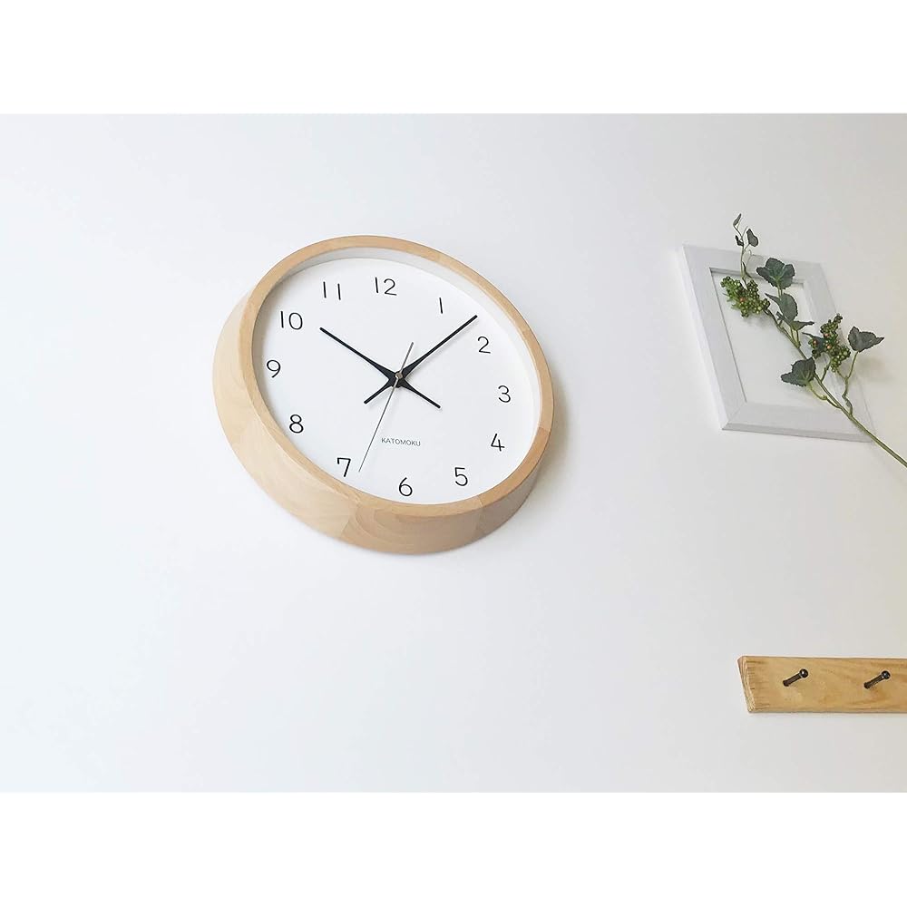 KATOMOKU muku clock 13 natural radio clock continuous second hand km-104NARCS φ306mm (SKP radio clock)
