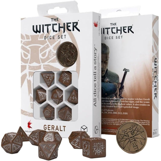The Witcher Dice Set With Coin - Geralt - The Roach's Companion