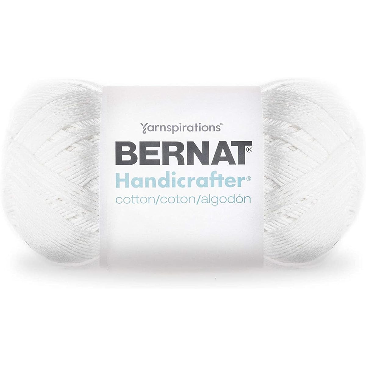 Bernat Handicrafter Cotton White Yarn - 400g/14oz 2 Pack - Cotton - 4 Medium (Worst) - 710 Yards - Knitting/Crochet