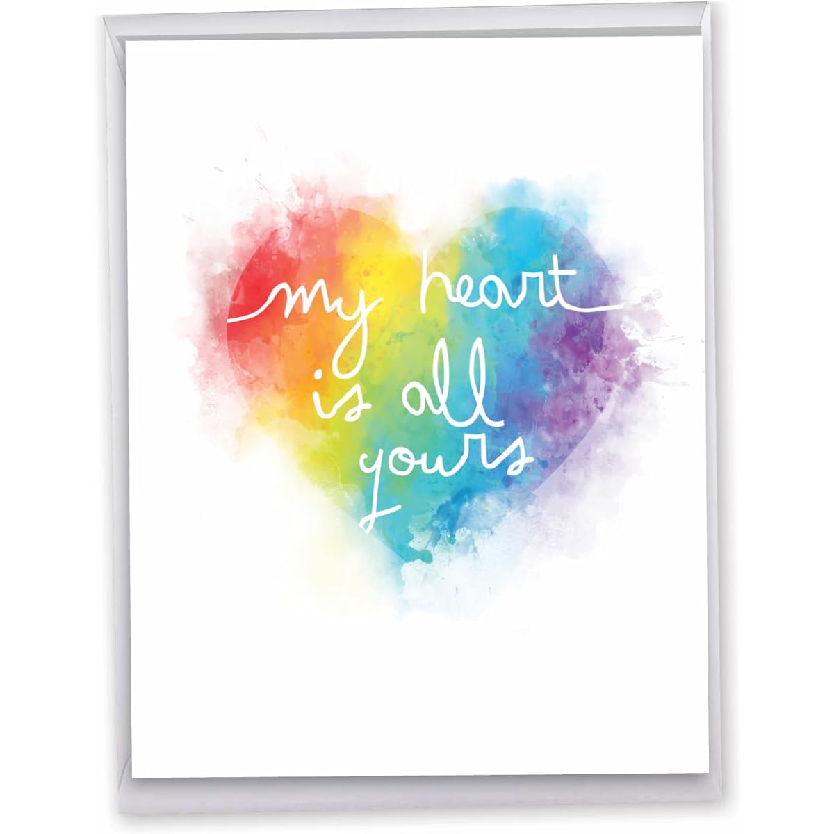 The Best Card Company Reinhart - Valentine's Day Card with Envelope (Letterhead 8.5 x 11") - Watercolor Love J3182BVDG
