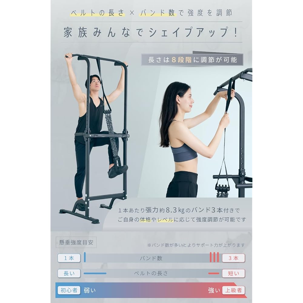 Ebitrain [4 types to choose from x length/strength adjustment] Pull-up assist band to suit you Pull-up assist Pull-up bar Pull-up machine Muscle training