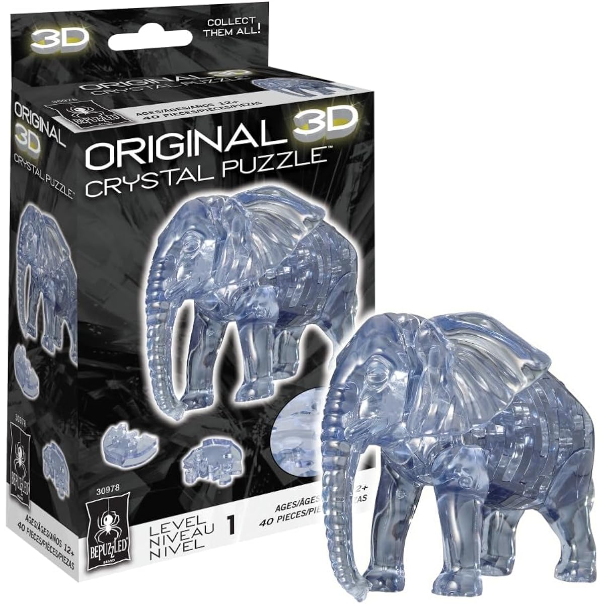 Original 3D Crystal Puzzle - Elephant by Bepuzzled