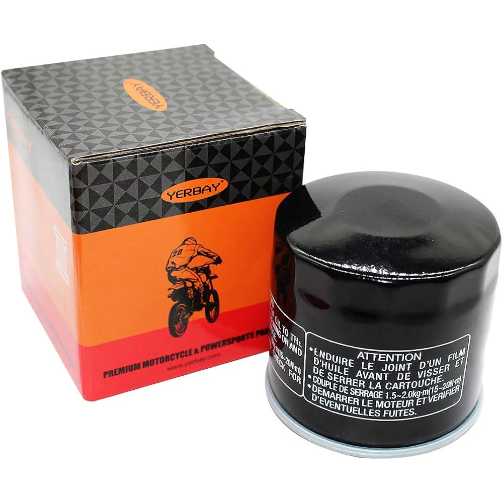 Yerbay Motorcycle Oil Filter 2 Pack for Suzuki LTF500 F Quadrunner 1998-2002 / LTF500F Vinson 4X4 500 2002-2007