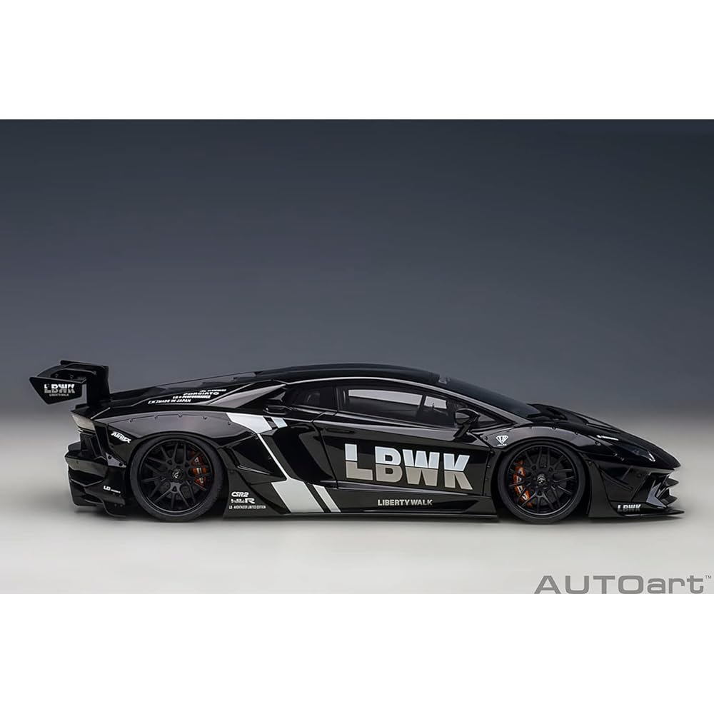 AUTOart 1/18 Liberty Walk LB-WORKS Lamborghini Aventador Limited Edition Black LBWK/Carbon Black Bonnet Finished Product 79244
