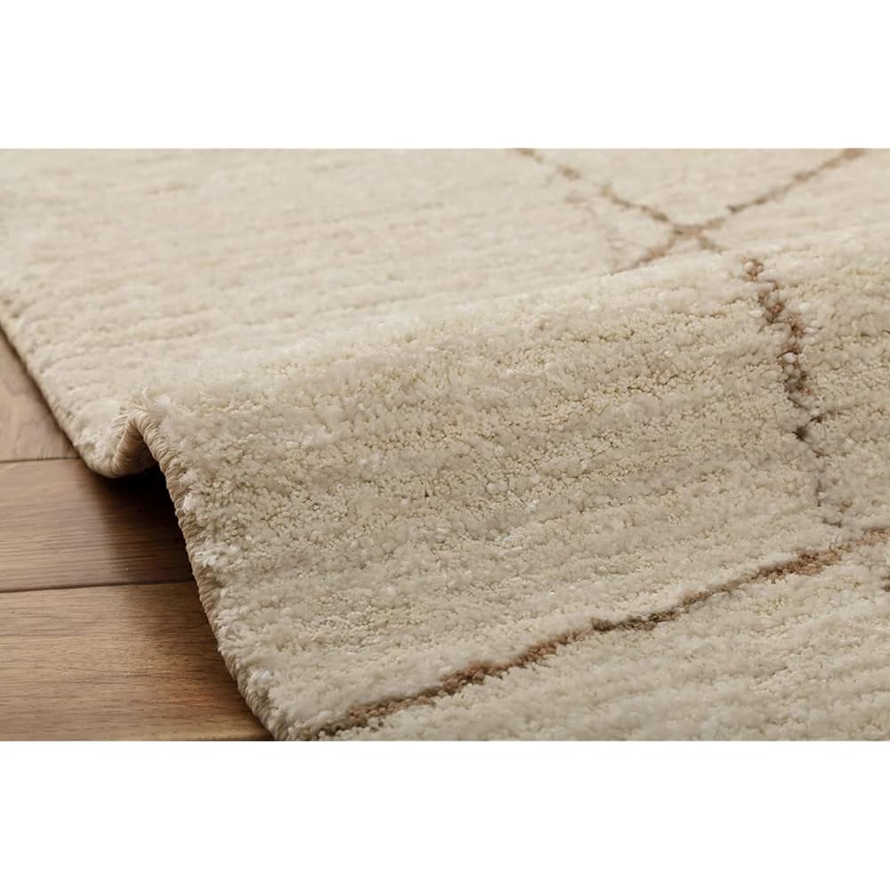 Ikehiko Rug Carpet Mat Carpet Rectangle Quartz Approx. 80 x 140cm Ivory Soft Touch Wilton Weave #2371609