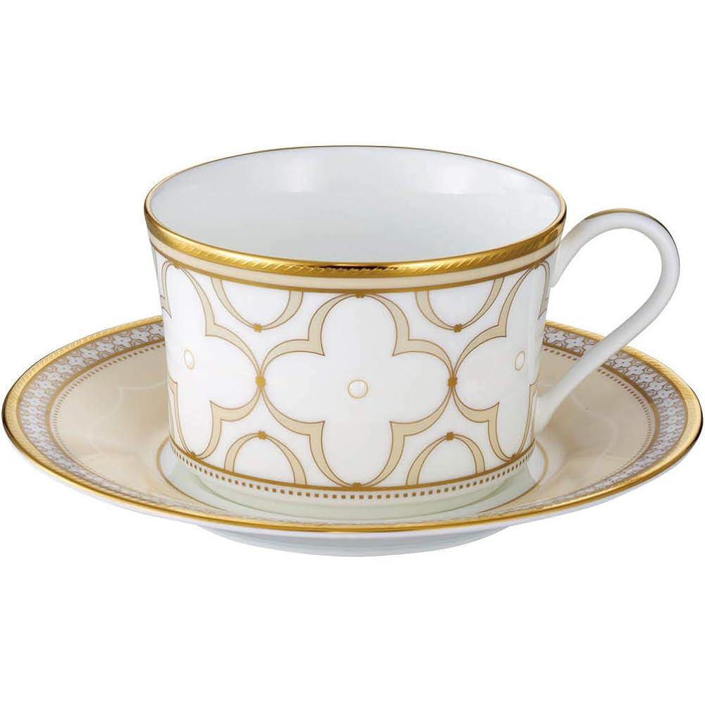 Noritake Cup & Saucer (color-changing pair set) (for coffee and tea) Approx. 245cc Trefolio Gold/Platinum 2 customers Gold/Platinum Bone China P93686/4945-57
