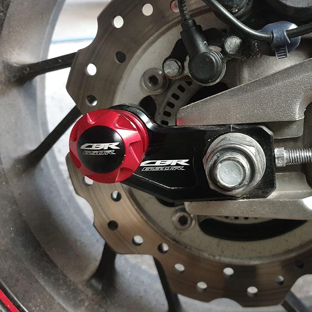 Motorcycle Swing Arm Spool Slider For CBR650R CB650R 2019-2021 CBR650F CB650F 2014-2018 Chain Adjustment Block Frame Swing Arm Spool Slider (Color : CBR650R Black)