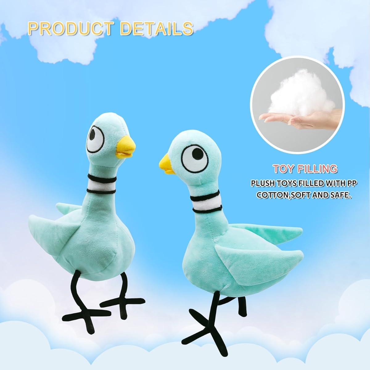 Nenzhu-12" Pigeon Plush Toy - Pigeon Stuffed Animal, Pigeon Toy Gift for Boys and Girls Ages 3+