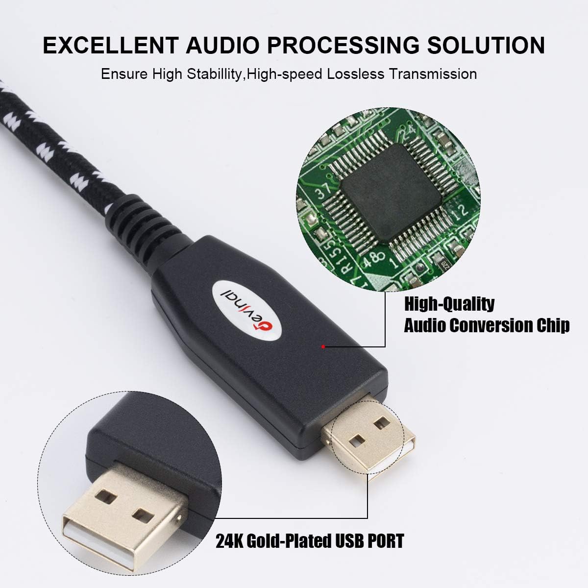 Devinal USB to XLR Audio Cable USB to Dual XLR Male Output Cord PC USB to Stereo Audio Cable Converter for Amplifier, Speakers, etc. 10ft