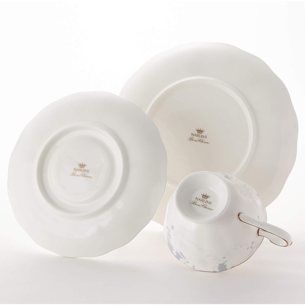 NARUMI Tableware Set Rose Blanche Set of 6 52187-23122 Cup Saucer Set 6 Pieces Diameter 19cm