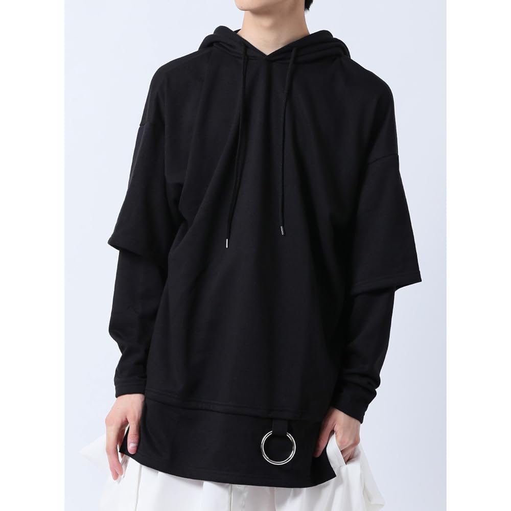 [Azu Super Sonic] Hoodie, Long Length, Mode Style, Faux Layered, Men's