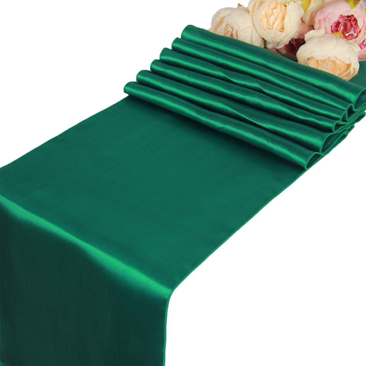 Satin Table Runner - Wedding Reception Party Event Decoration Table Runner Green BS00052SATHUN005