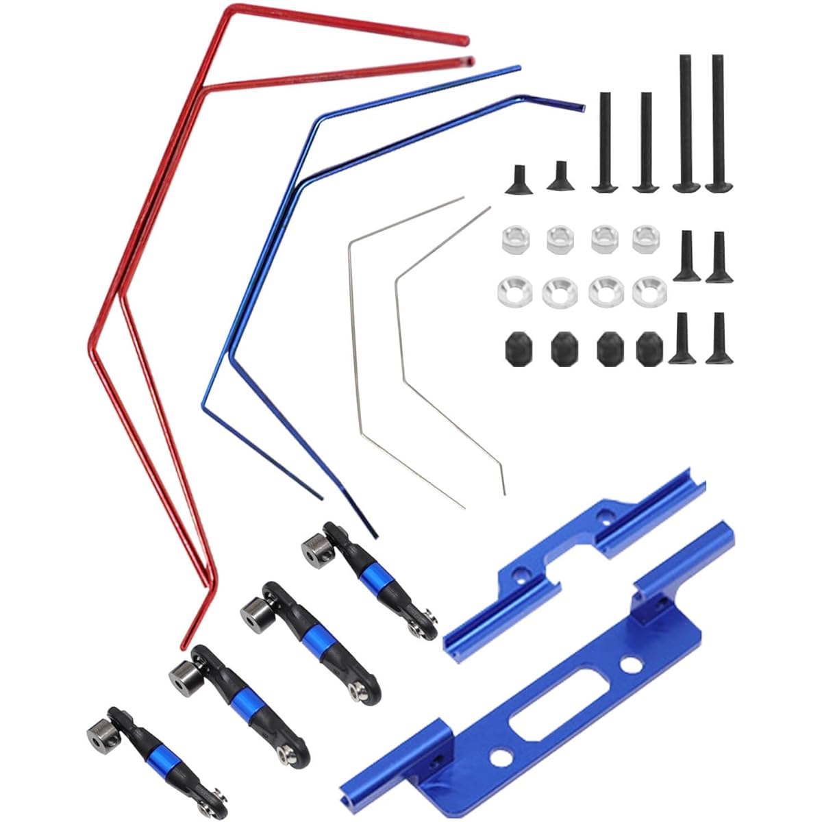 hopsupRC RC Aluminum Front and Rear Wide Sway Bar Kit Upgrade Parts for 1/10 Slash 2WD RC Car Alloy Sway Bar Kit Front & Rear Anti-Roll Bar Wide Sway Bar Hop Up