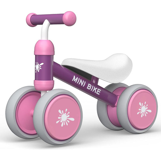 Ancaixin Baby Balance Bikes 10-24 Month Toddler Walker | Riding Toys for 1 Year Old Boys Girls | No Pedal Infant 4 Wheels Kids Bicycle | Best First Birthday Gifts New Year Holiday Purple