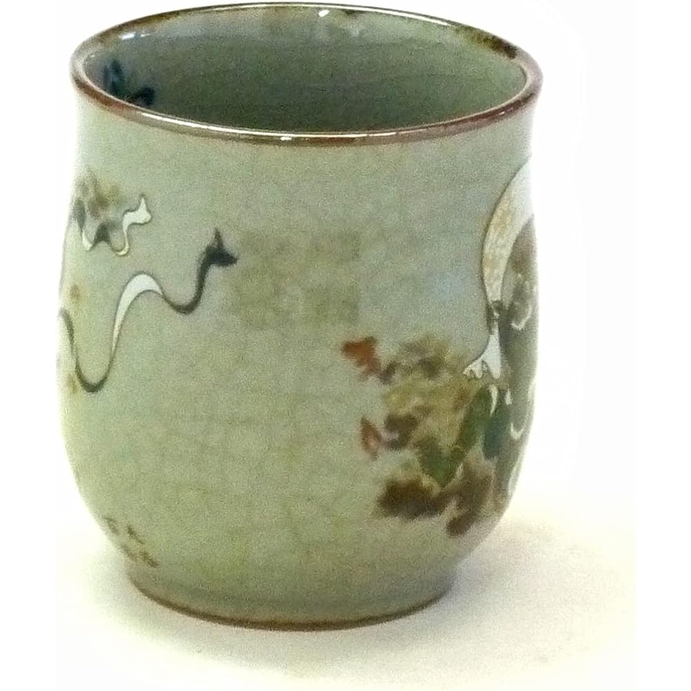 Kutani ware [Tean cup] Large Wind God and Raijin back picture