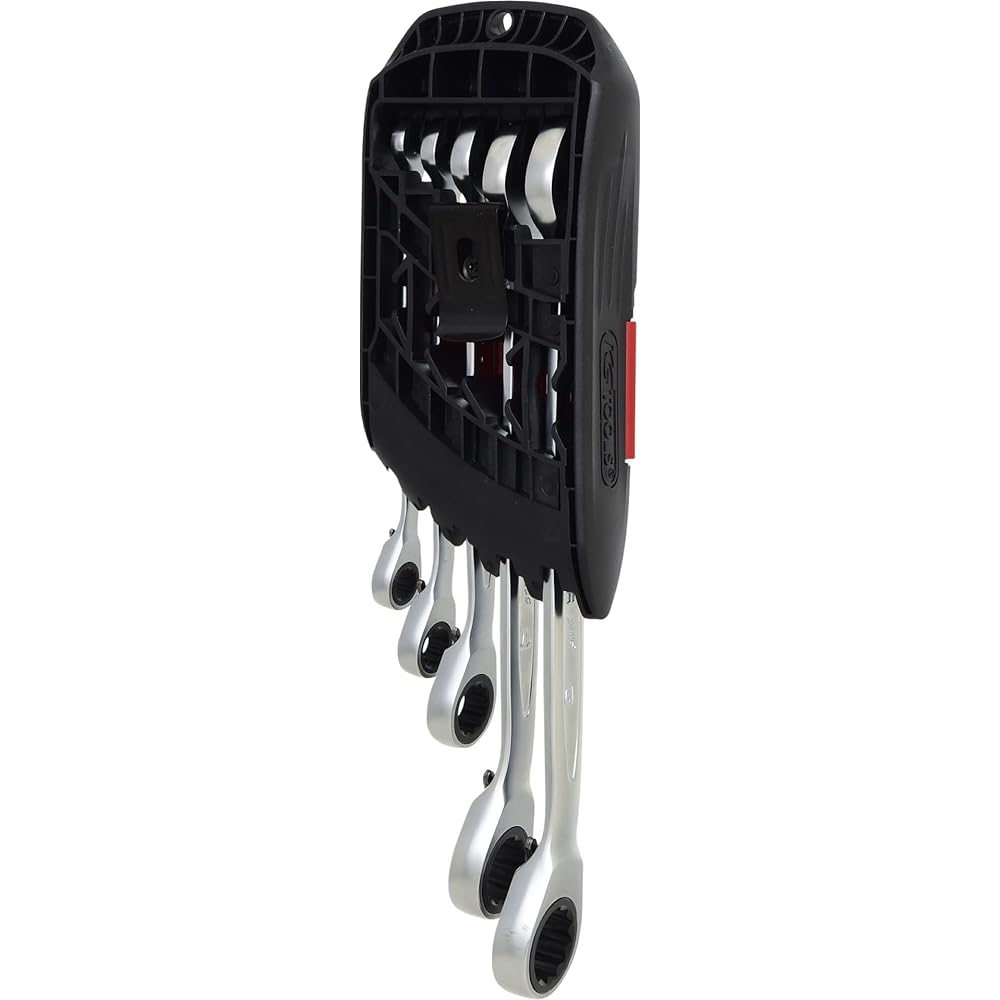 KS TOOLS DUO GEARplus combination spanner set with ratchet mechanism in ring and open jaw reversible 5 pcs 503.5905