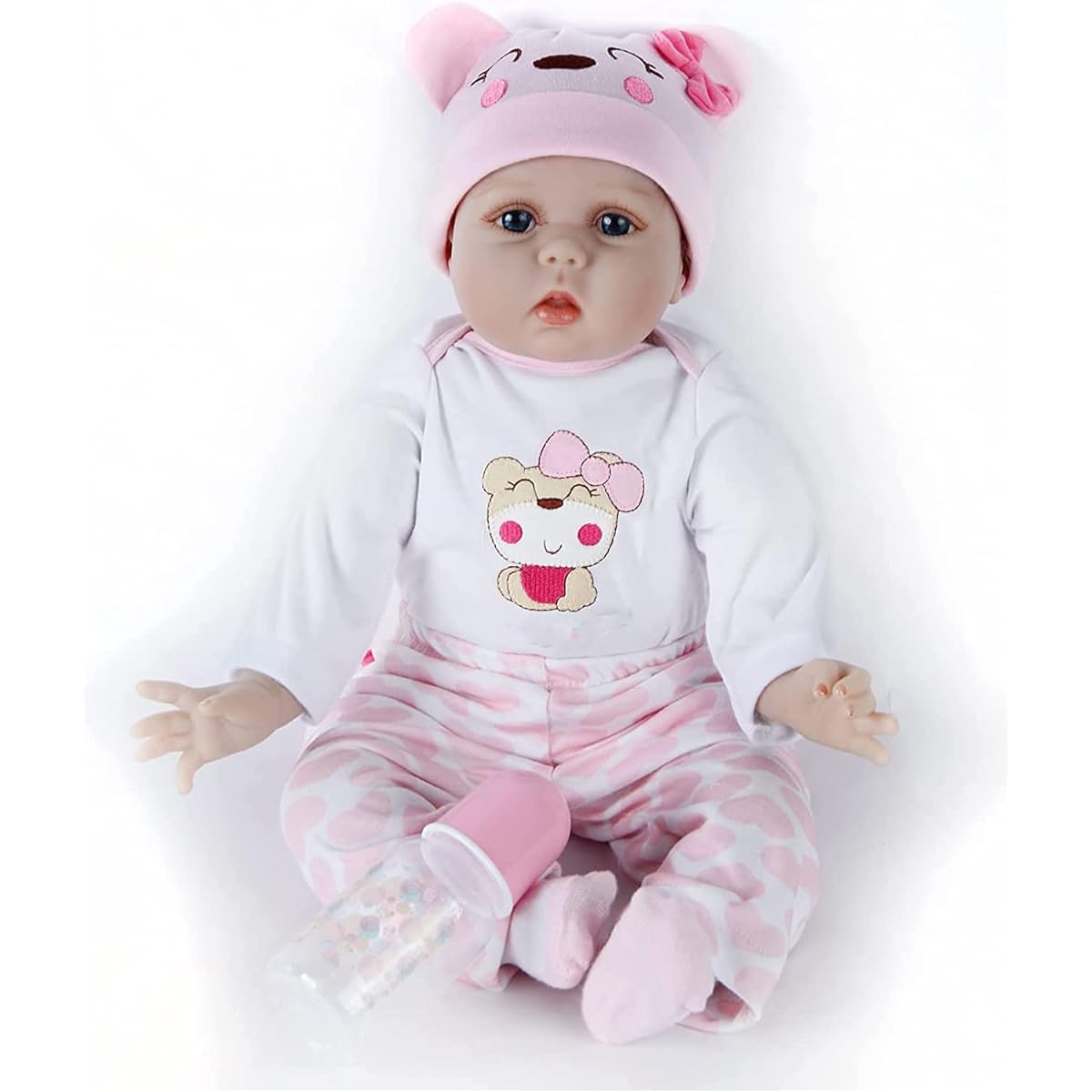 SYP Reborn Baby Doll 24inch 60cm Soft Silicone Vinyl Handmade Cute Reborn Baby Girl Reborn Doll Newborn Toddler Doll Toy Christmas Birthday Gift Visit SYP Store
