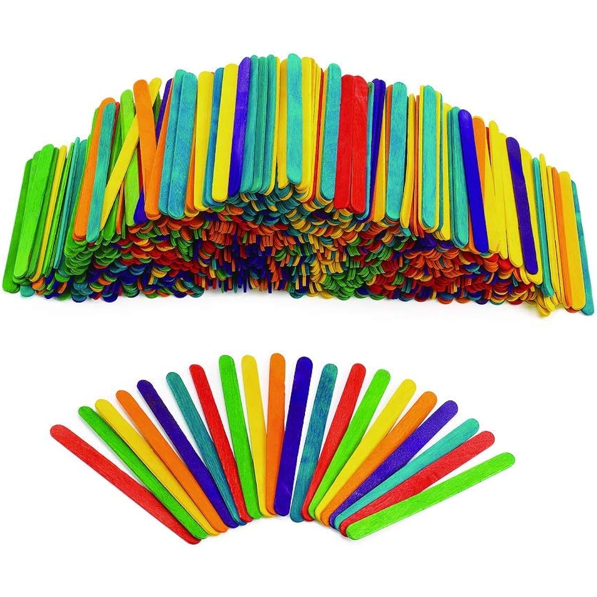 LOVMUTD Jumbo Color Craft Popsicle Sticks, Wooden Craft Sticks for DIY Crafts Creative Design, Perfect for Kids Art Group Activity Projects, 500 Pieces, 4.5 Inch