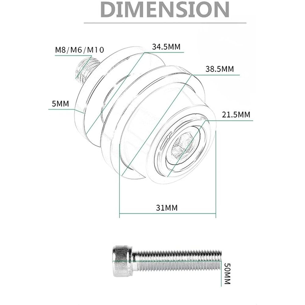Stand Screw Slider Motorcycle CNC Aluminum Stand Screw 8MM Swing Arm Spool Slider Suitable for Kawasaki ZRX1200 1999-2007 2006 2005 2004 (Color: Pink)