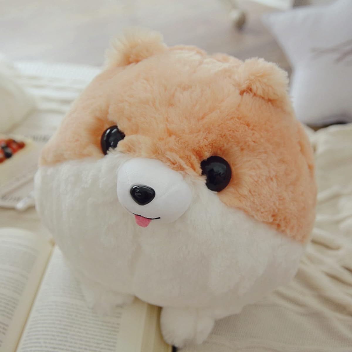 ping pillow, bedding, toys, animals, Pomeranian plush toy, sewn gift, hug pillow, stuffed animal, cute, animal, cushion, healing, 45cm, soft to the touch, pillow, school entrance gift, male, cute, Valentine's Day, brown, celebration, room, Christmas gift